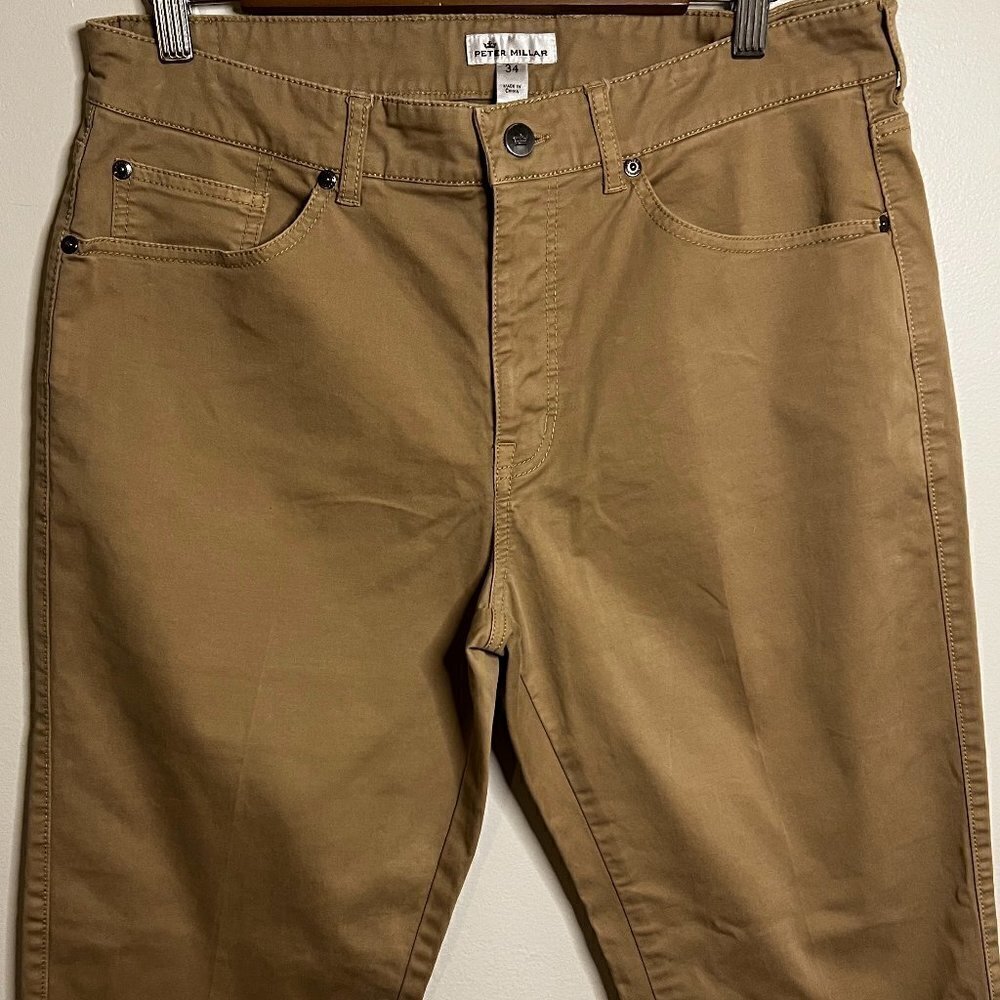 Peter Millar Men's Plain Front Khaki colored Jeans Size 34 x 27